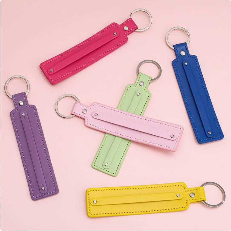 DIY Exquisite Schlüsselanhänger Anhänger Einfarbig Leder Schlüsselanhänger Rucksack Zubehör_voghion.com