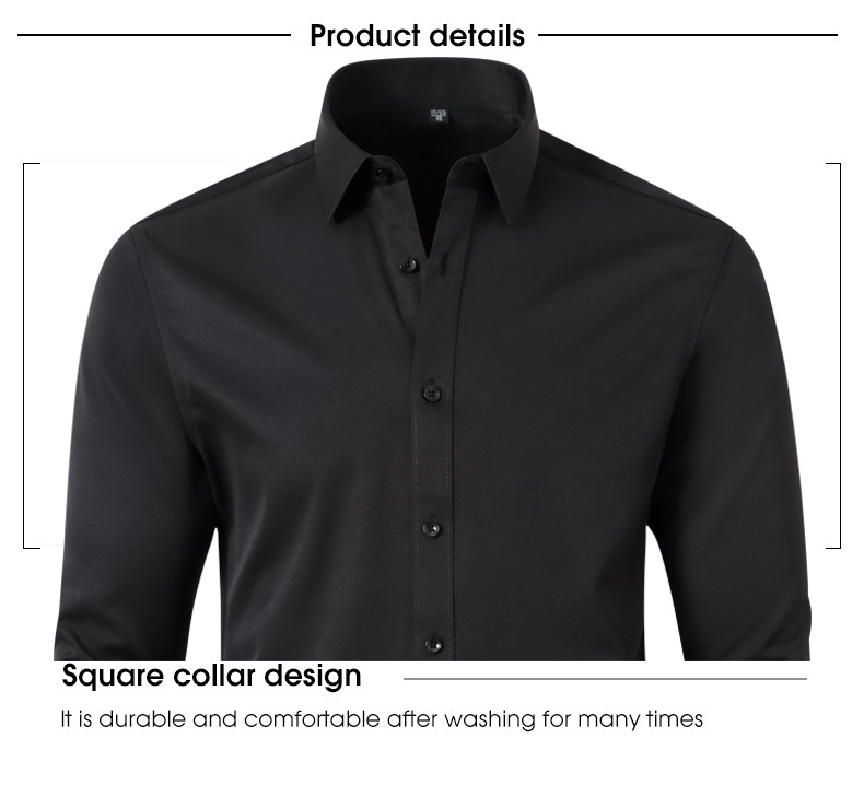 Camicie da uomo a maniche lunghe 2025, abbigliamento formale da lavoro, camicetta sociale, camicie elastiche da uomo, vestibilità slim fit, camicia da uomo_voghion.com