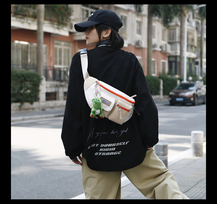 Autumn and winter new men's chest bag, color-blocked fashion student lightweight crossbody bag, Ruiying outdoor sports belt bag_voghion.com