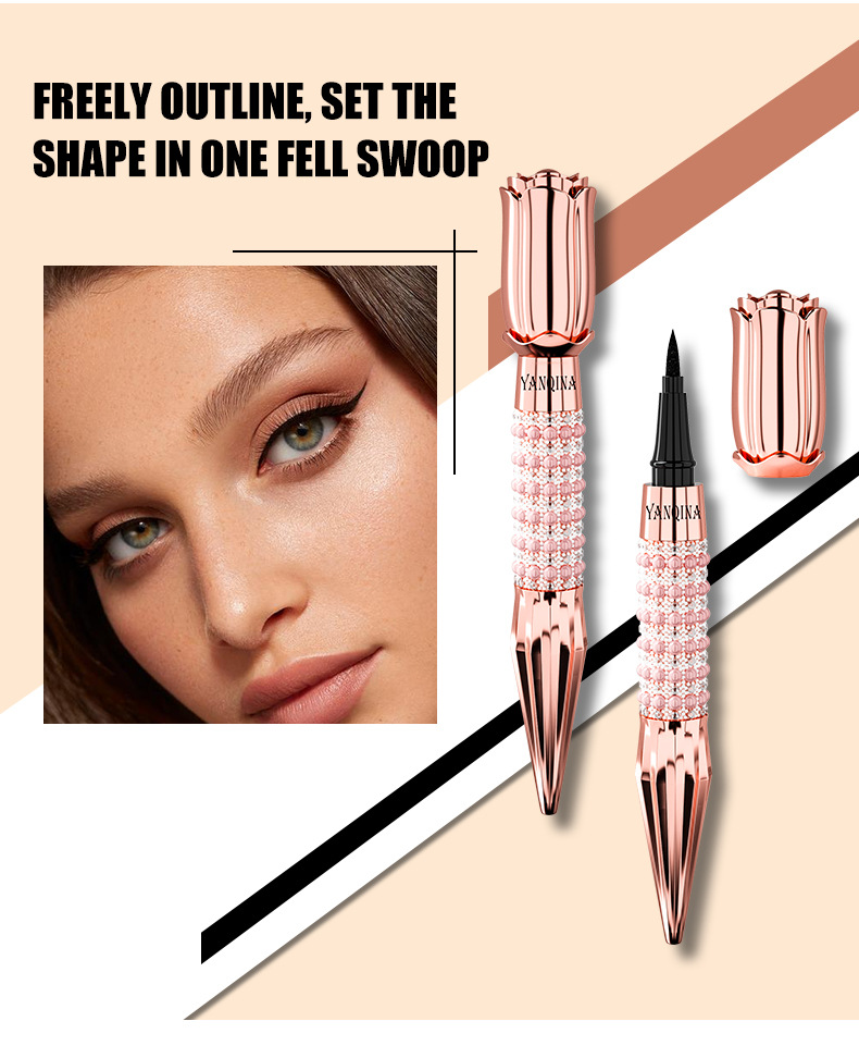 Queen's Scepter Diamond Waterproof Liquid Eyeliner Pencil Fast Dry Non Smudge Eye Makeup_voghion.com