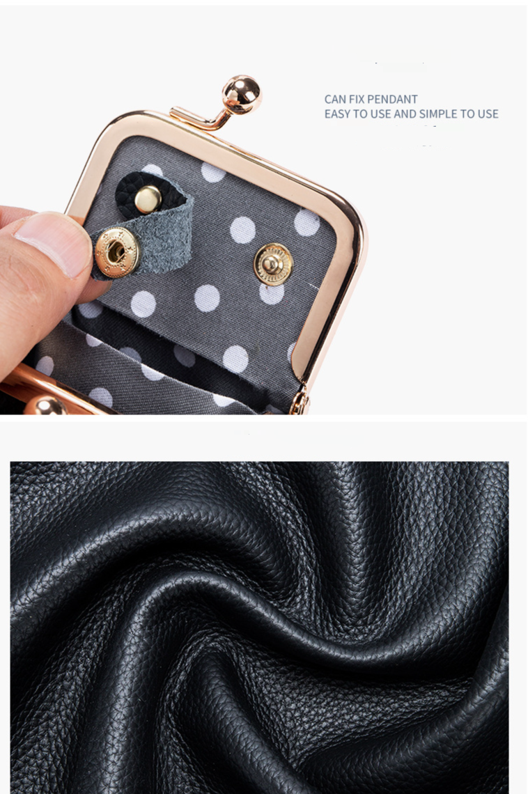 Echte leren kleine diamanten ring sieraden tas mini ring ketting oorbel sieraden doos nieuwe eenvoudige mond gouden tas munt portemonnee_voghion.com