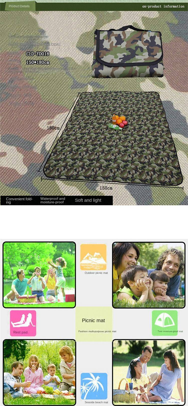 Tapete de picnic de camuflaje para exteriores Coloda CLD-YD018_voghion.com
