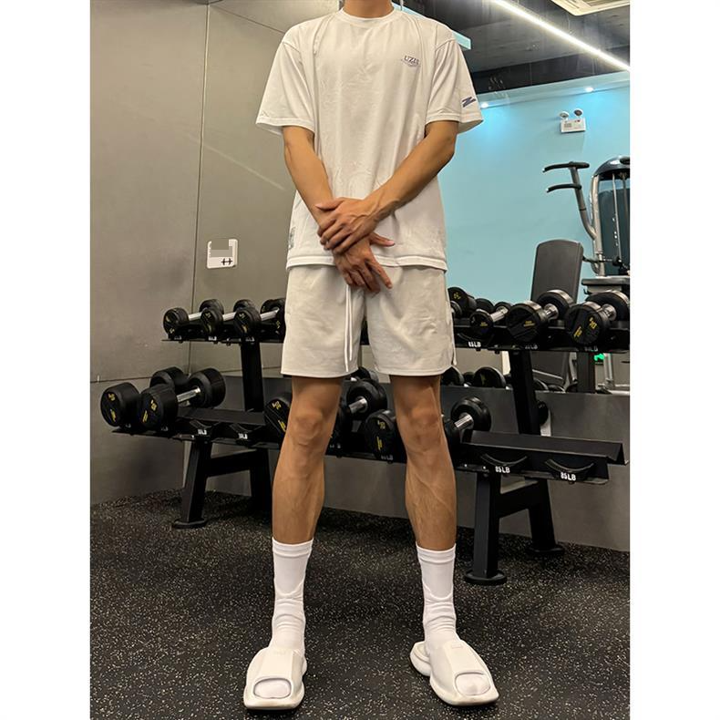 Men's Clothing Sexual Tension Wear Solid Color Shorts Men's Summer Fitness Sports Simple Pants Running Casual Four Point Pants_voghion.com