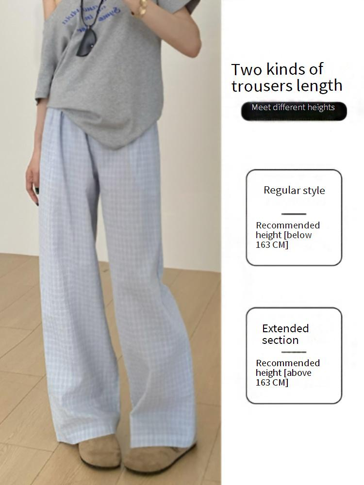 Lazy Style High Waist Wide Leg Pants Damen Sommer - Fließende Loungehose mit geradem Bein und elastischer Taille, lässige Palazzo-Hose_voghion.com