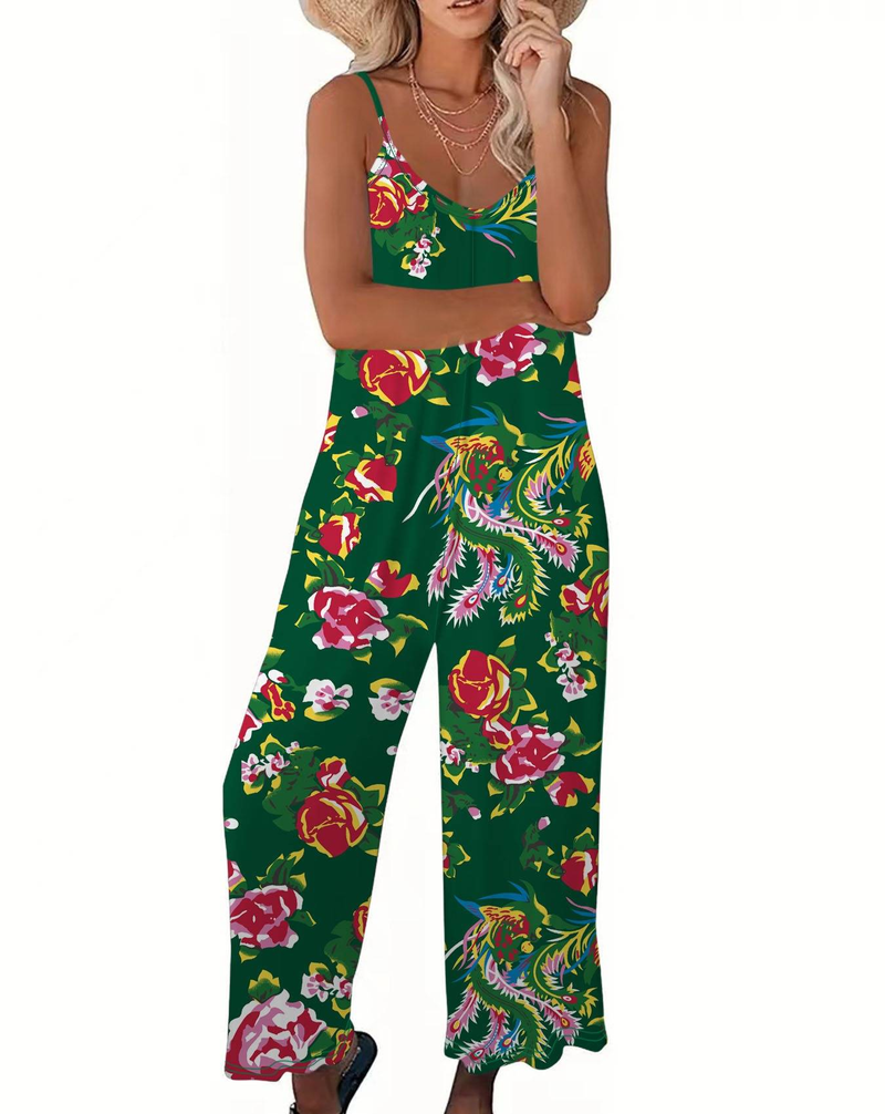 Damen-Overall mit Blumenmuster und Taschen – locker sitzender Sommer-Strampler, ärmelloser Freizeitoverall für Damen_voghion.com
