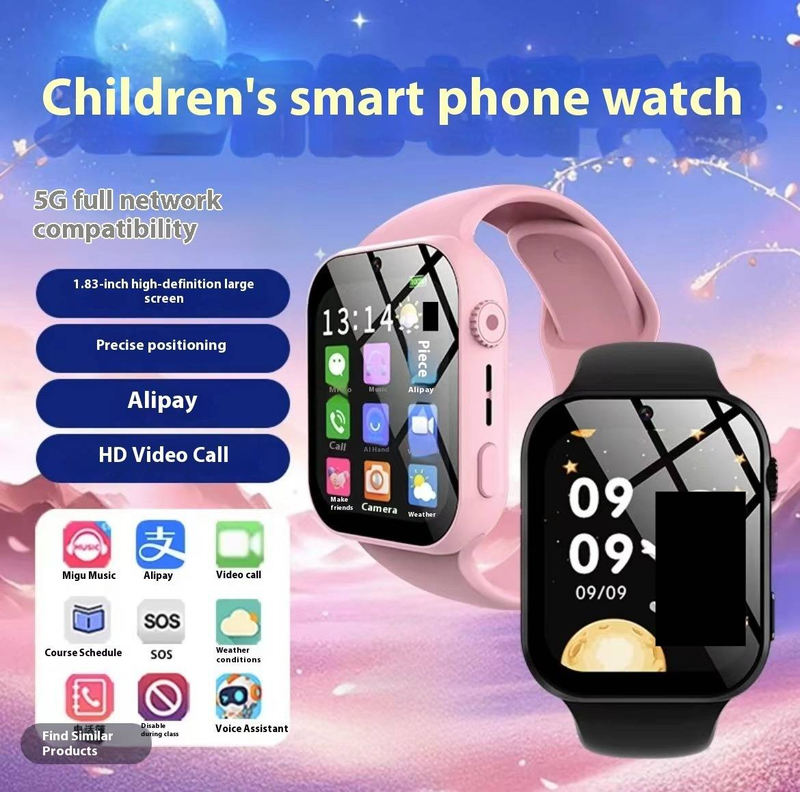 5G Kids Smart Watch With GPS Tracking, Video Call, Camera & SIM Card Support - Waterproof, Long Battery Life, Touch Screen For Boys & Girls_voghion.com