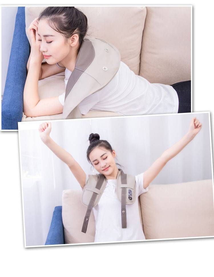 Multifunctional Neck & Shoulder Massager With Heating - Full Body Shiatsu Massage Pad For Back, Waist & Shoulder Pain Relief - 2 Rotating Nodes_voghion.com