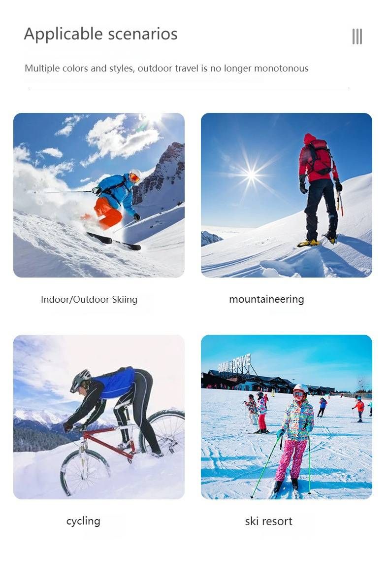 Lunettes de ski pour adultes, antibuée, protection UV, double verre, polarisées et coupe-vent, compatibles avec les lunettes (étui inclus)._voghion.com