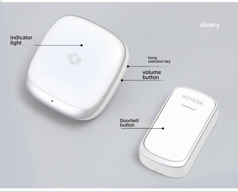 Draadloze deurbel met ultraheldere led-flitser en 36 tonen – groot bereik (10-50 m), op batterijen, ideaal voor doven en ouderen_voghion.com