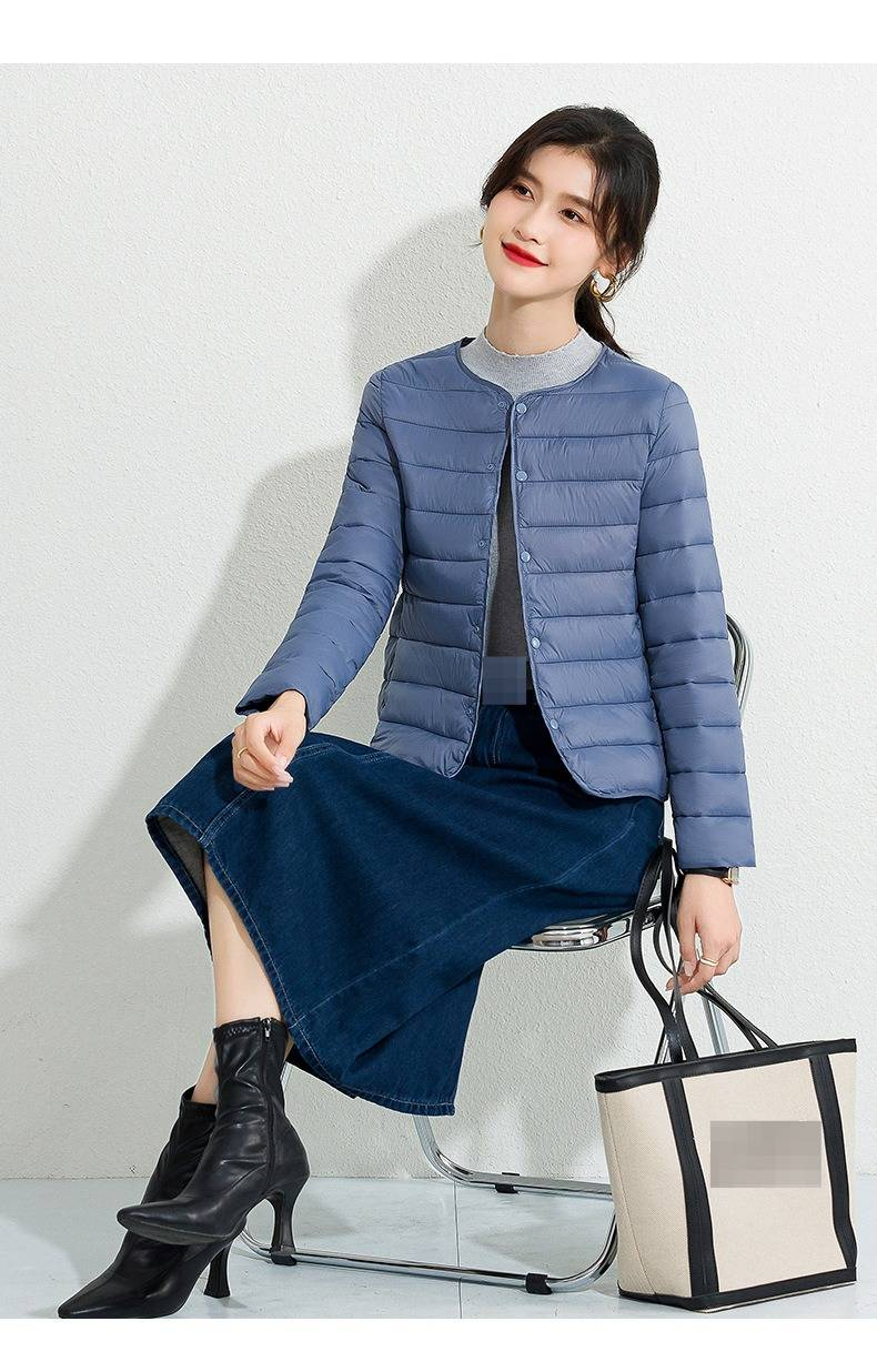 Women's Lightweight Round Neck Down Alternative Puffer Vest - Slim Fit Short Quilted Jacket For Layering & Warmth_voghion.com