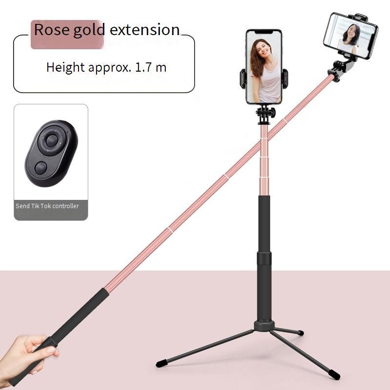 Professionelles ausziehbares Selfie-Stick-Stativ mit Bluetooth-Fernbedienung, 1,7 m/1 m Aluminiumlegierungsständer für TikTok/YouTube/Vlogging_voghion.com