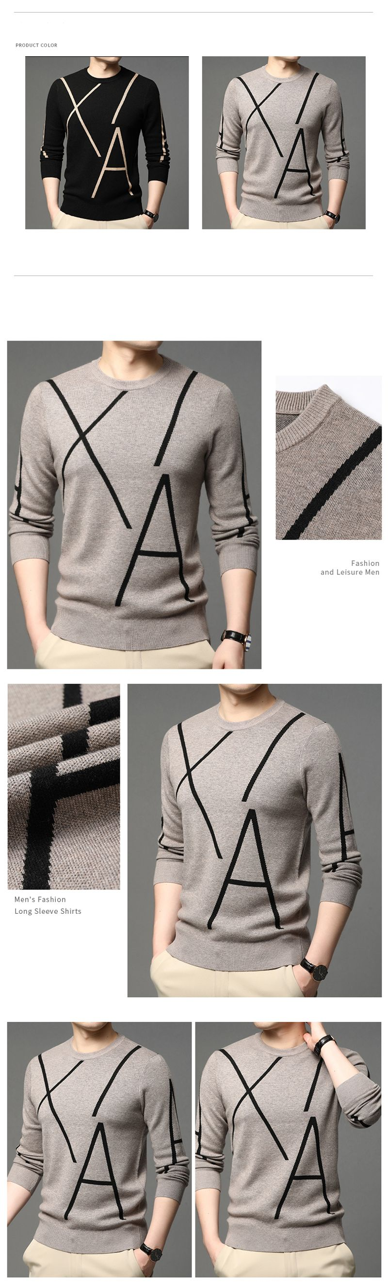Neue Modemarke stricken High-End-Designer Winter Wollpullover schwarzer Pullover für den Mann Cooler Herbst Casual Jumper Herren_voghion.com