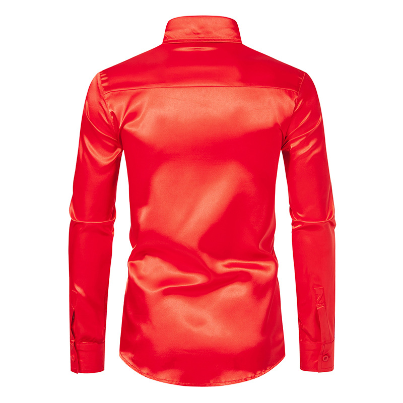 2024 Ny høst/vinter langermet mote nattklubb Bright Face herreskjorte_voghion.com