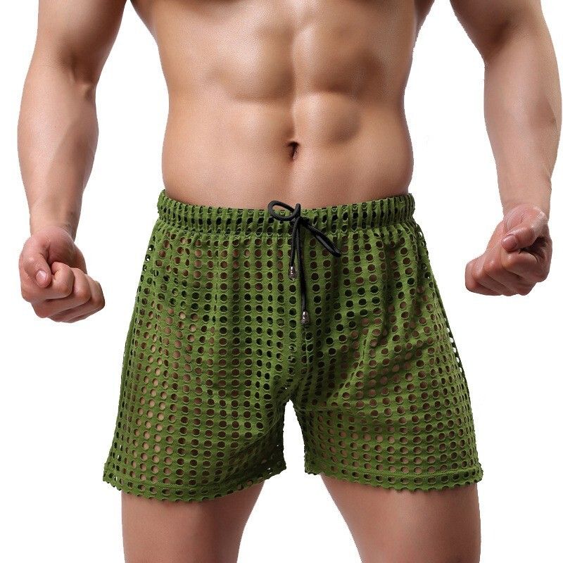 Boxer da uomo sexy, in rete grande e traforata, casual, trasparenti_voghion.com