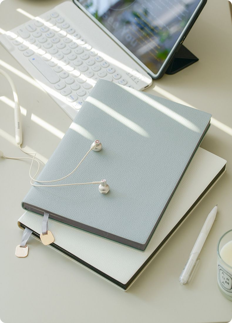 Ofis Malzemeleri Ağır Kalın B5 Büyük Defter Lychee Desen Yumuşak Deri Özel Baskılı Logo İş Çalışma Ofis Not Defteri_voghion.com