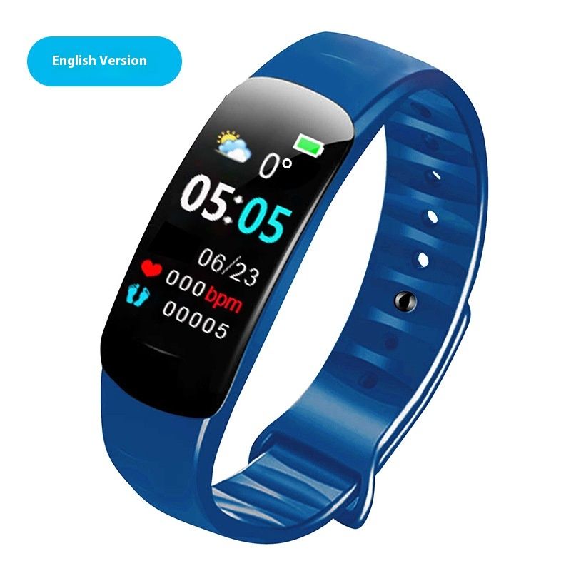 Bracelet de sport multifonction avec écran couleur C1plus, Bluetooth, mesure de la fréquence cardiaque et de la pression artérielle_voghion.com