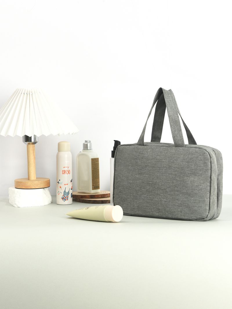 Borsa da toilette a 4 scomparti con gancio - Scomparti impermeabili per oggetti bagnati/asciutti per i viaggi (organizer per cosmetici multicolore)_voghion.com