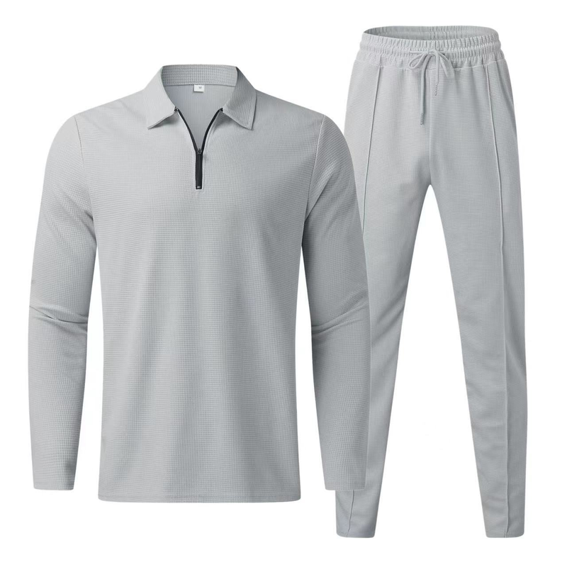 Summer long sleeved pants two-piece sports casual men's set_voghion.com