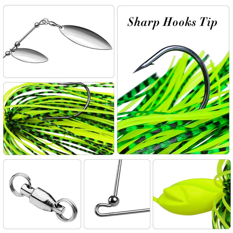 Anti-Hook Bottom Beard Man Lure 10G 14G Tassel Spinnerbait Sequin Lifelike Bait_voghion.com