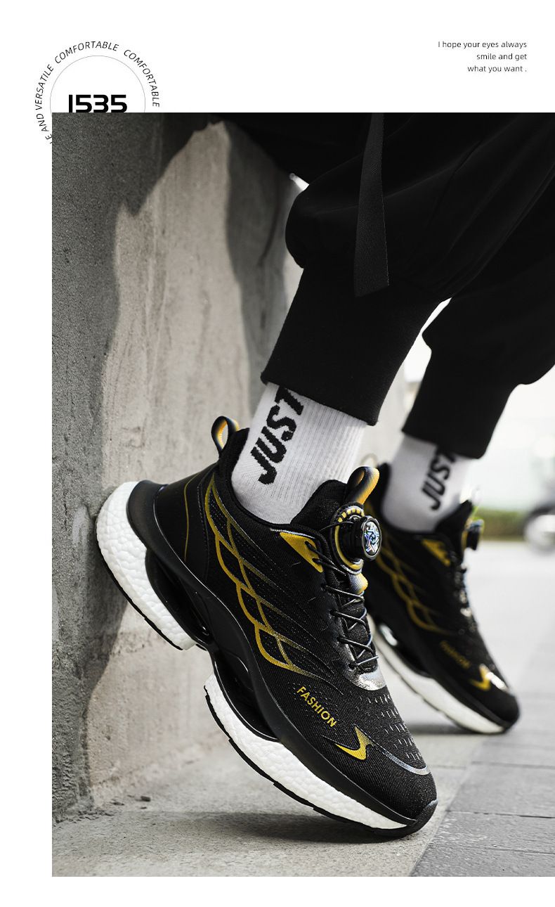 Nuove scarpe da corsa con pulsante rotante per uomo Scarpe da corsa ammortizzate popcorn con suola spessa e traspirante_voghion.com