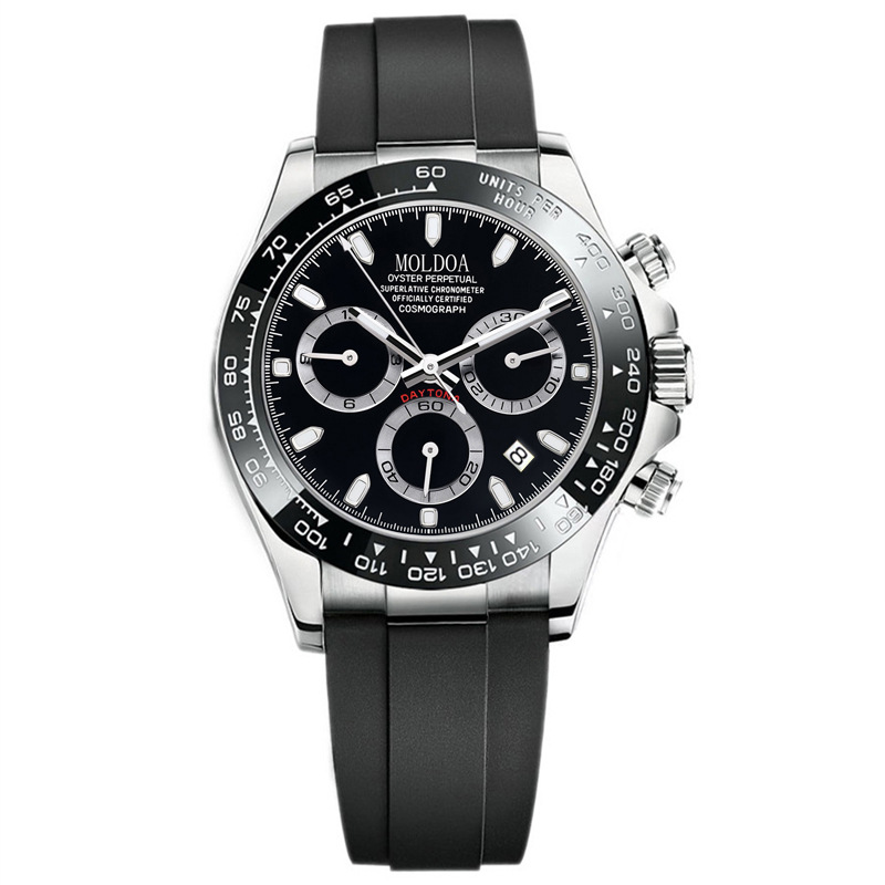 Vollautomatische Herrenuhr mit Hohlwerk und leuchtendem Kalender, wasserdichtem Douyin-Silikonarmband_voghion.com