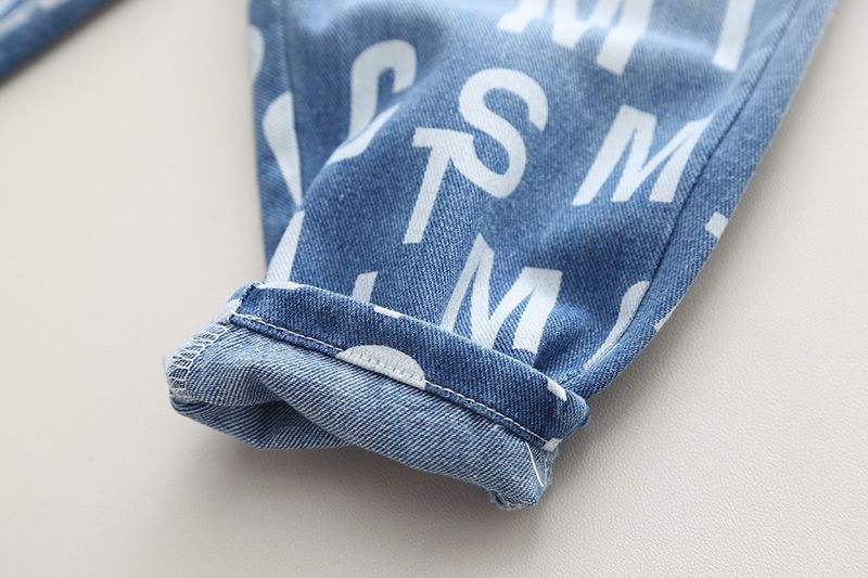 Otroška oblačila, otroška jesenska tridelna obleka, fantovske polne potiske z angleškimi črkami, modne hlače iz jeans jakne z dolgimi rokavi_voghion.com