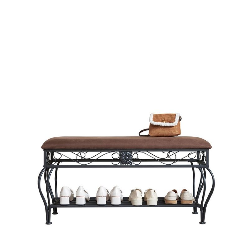 Multipurpose Upholstered Shoe Rack Bench,End Of Bed Bench,for Entryway,Bedroom,Metal Frame_voghion.com