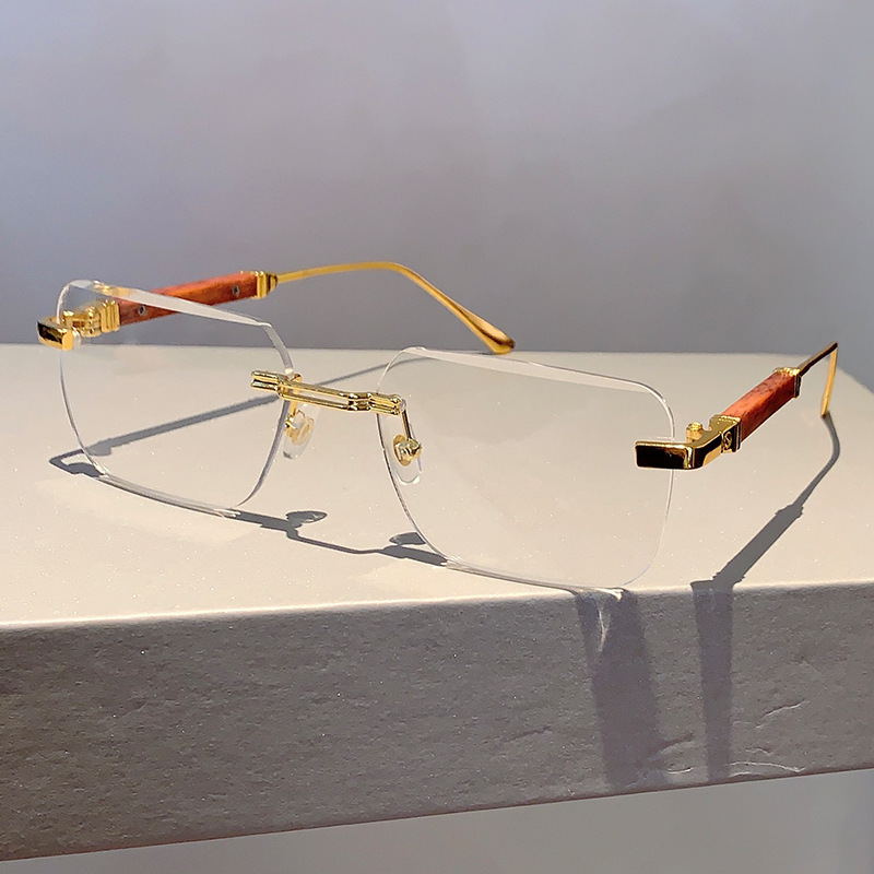 New Frameless Square High-End UV Protection Sunglasses For Men And Women_voghion.com