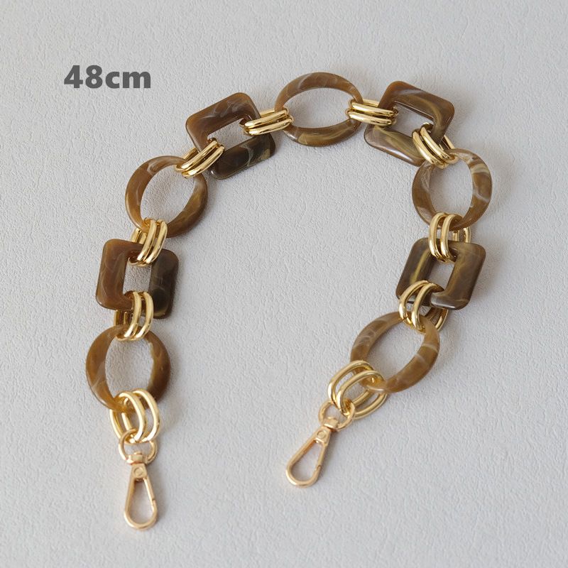 Mode Damen dicken Schultergurt Tasche Zubehör rot gemischt Gold Harz Acryl Handykette_voghion.com