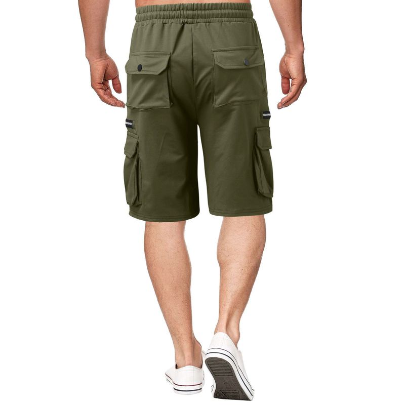 Europäesch an amerikanesch Männer Summer Overalls Hosen Kotteng locker Plus Size Fënneft Hosen Männer Multi-Täsch Casual Hosen_voghion.com
