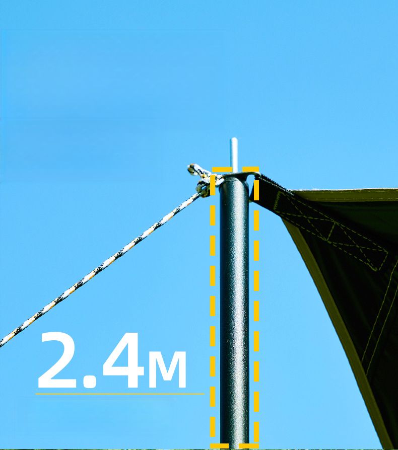 Tente hexagonale de camping, de voyage, de pique-nique, épaisse, résistante au soleil, imperméable, avec revêtement noir et pare-soleil argenté_voghion.com