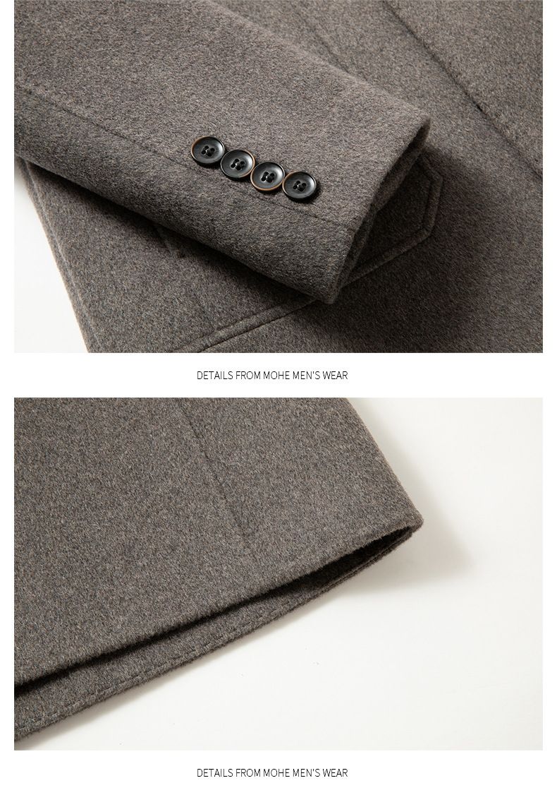 Herren Wollmantel Herbst und Winter Mittellang Business Casual Abnehmbarer Daunenfutter Wollmantel_voghion.com