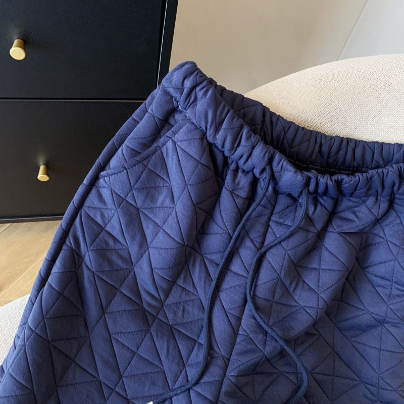 Ženska oblačila New Diamond Pressure Line ohlapne bombažne hlače ravne odebeljene široke hlače hlače za prosti čas ženske_voghion.com