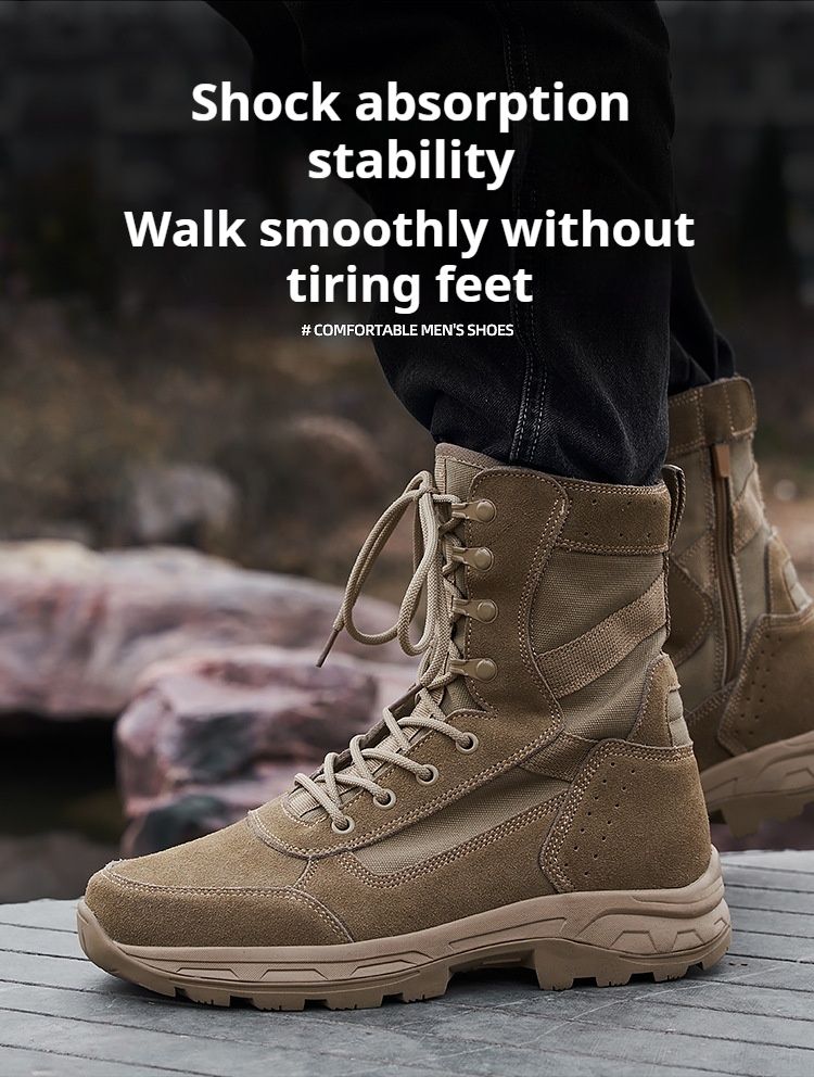 2024 New Combat Herren Ultraleichte Wüsten-Taktikstiefel für den Außenbereich, wasserdichte Trainingsschuhe mit Kopfschicht_voghion.com