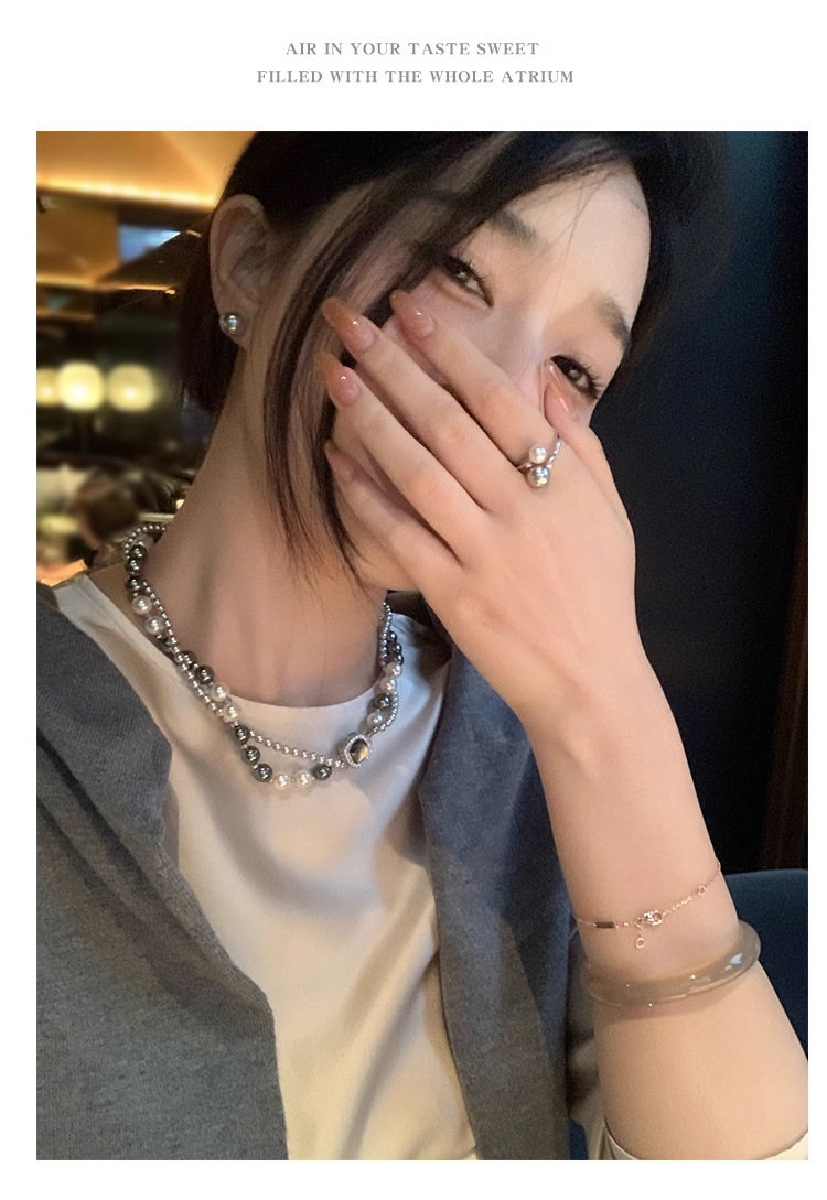 anello in argento s925 bicolore con perla Shijia per donna nicchia di alta qualità leggero di lusso apertura regolabile retrò anello personalizzato_voghion.com