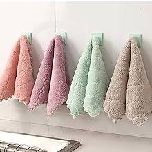 Cleaning Cloths Kitchen Towels Microfiber Washcloths Lint Free Dish Cloth Reusable Dishtowels Household 10"x10", Pack of 5 _voghion.com
