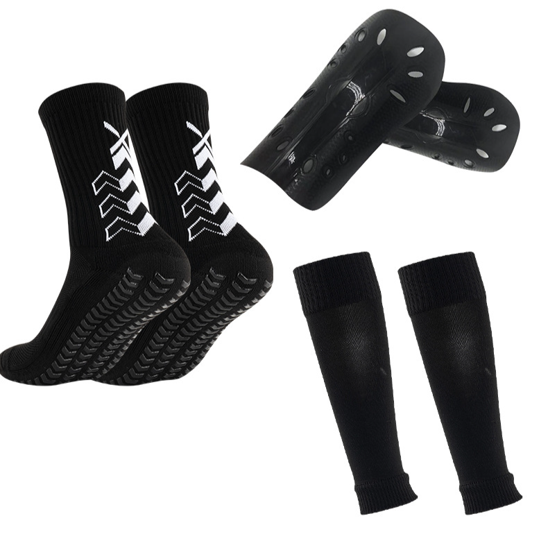 Calzini da calcio adesivi, calzini elastici a tubo medio, set di attrezzature da campo da gioco con scudo protettivo sportivo_voghion.com