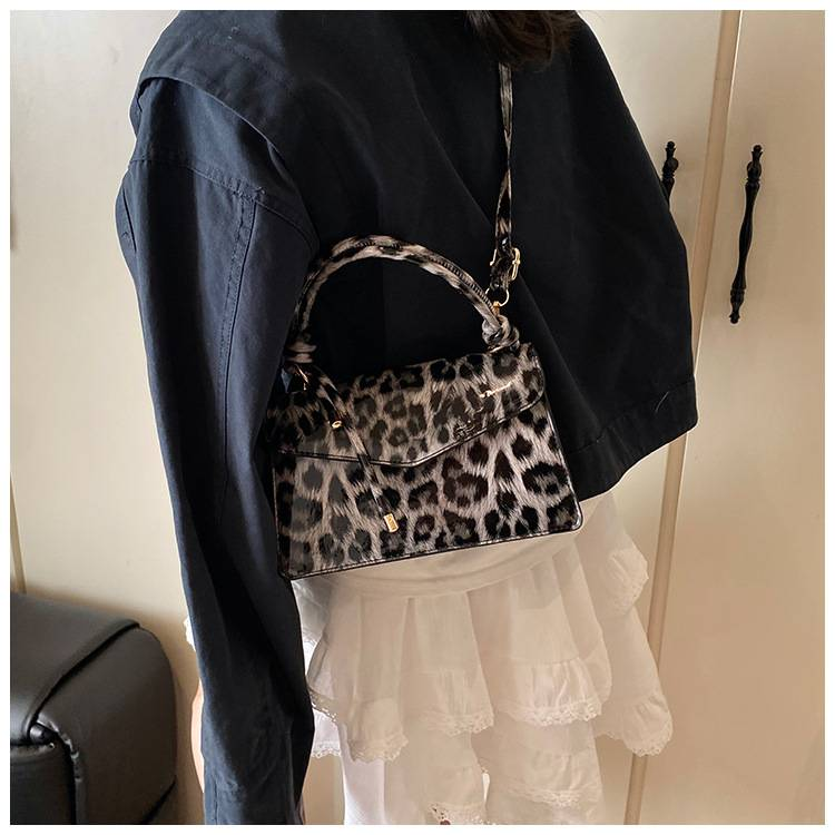 Fashion Handbag Bag Women's New Leopard-print Niche Design One-shoulder Messenger Bag Foreign Commuting Small Square Bag_voghion.com