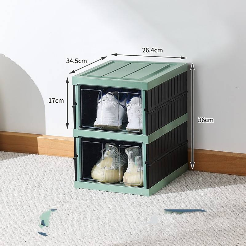 Gratis installatie Schoenendoos Opbergdoos Transparante schoenenkast Opbergartefact Ruimtebesparende opvouwbare plastic eenvoudige schoenenrek_voghion.com