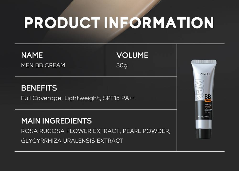 BB crème LAIKOU pour homme 30 g (en boîte) - Plusieurs couleurs disponibles, SPF 15 PA++ - Pour un teint impeccable_voghion.com