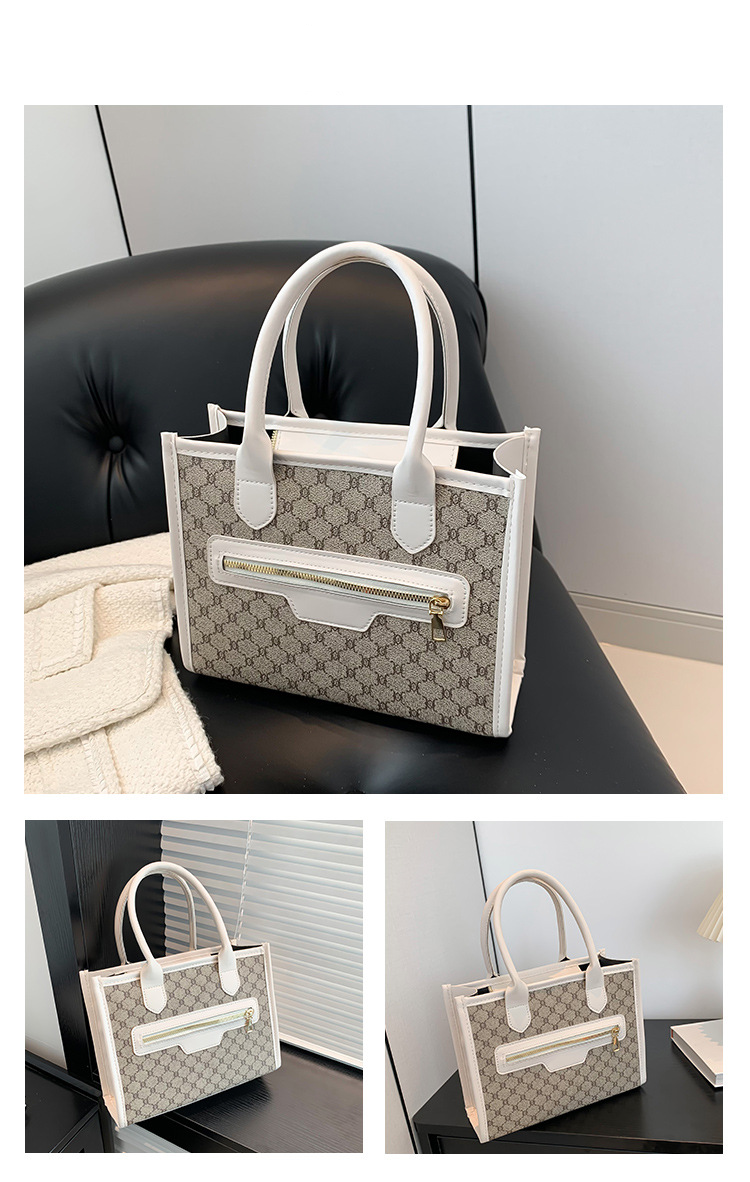 Borsa tote patchwork da donna - Borsa a tracolla di grande capacità, per uso casual e lavorativo_voghion.com