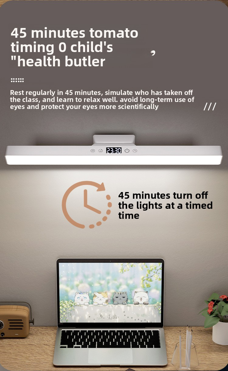 Lampada da studio USB con timer a forma di pomodoro, 3 temperature di colore e dimmerazione continua, luce da scrivania con controllo touch per la cura degli occhi e la lettura_voghion.com