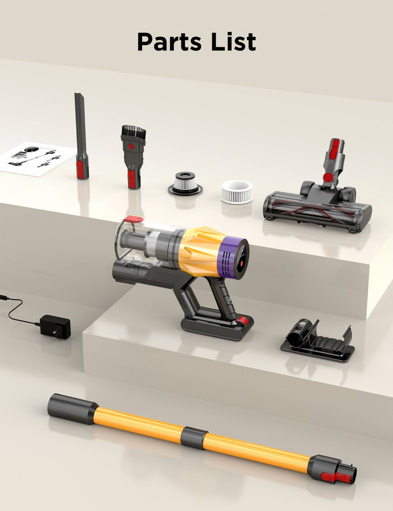 4-in-1 Handheld Vacuum Cleaner,Upright Cordless Vacuum Cleaner With LCD Screen, Suitable For Home, Car, Carpet, Pets, Hair, Ideal As A Gift._voghion.com