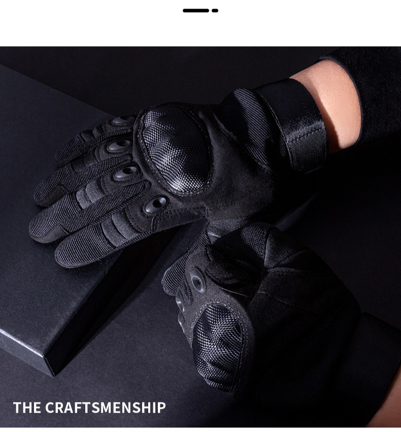Gants de cyclisme, gants tactiques en microfibre à doigts longs, gants de tir en extérieur résistants aux chutes, gants de combat à écran tactile, gants d'entraînement en extérieur_voghion.com