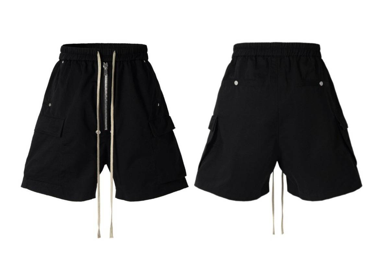 Dark RO-Style Cargo Shorts For Men – Drawstring Waist, Multi-Pocket Tactical Pants (Streetwear, Loose Fit, M-3XL, Gothic Utility Aesthetic)_voghion.com