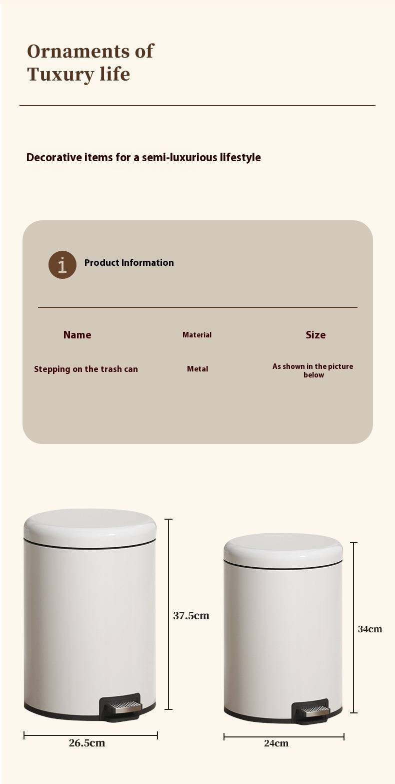 Pattumiera in acciaio inox con coperchio - Capacità 13L/10L/6L, pedale, controllo degli odori, design moderno per cucina, bagno e soggiorno_voghion.com