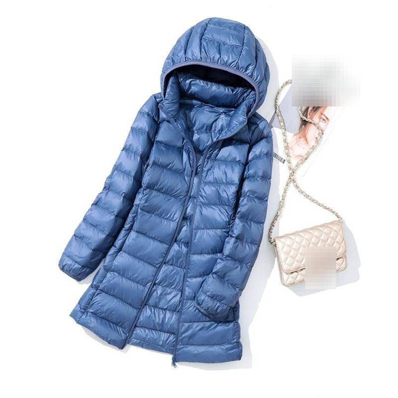 Plus Size Lightweight Down Jacket For Women, Detachable Hood Mid-Length Winter Coat, Slim Fit Thin Warm Puffer Coat, Sizes M-7XL_voghion.com