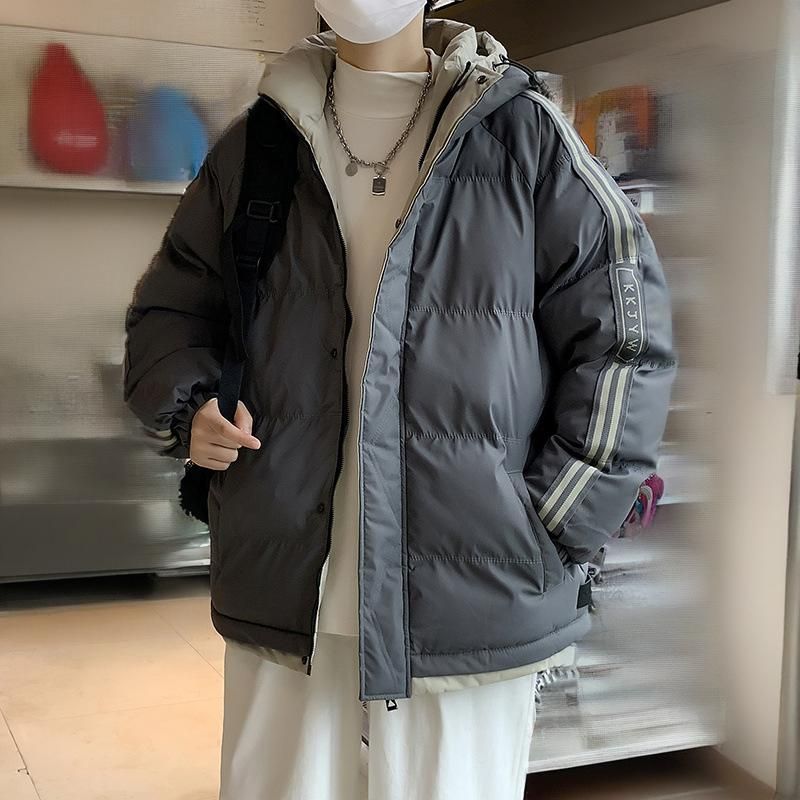 Abbigliamento da uomo Giacca invernale imbottita da uomo con cappuccio - Caldo cappotto trapuntato, vestibilità ampia, poliestere spesso, disponibile in diversi colori e taglie (M-8XL)_voghion.com