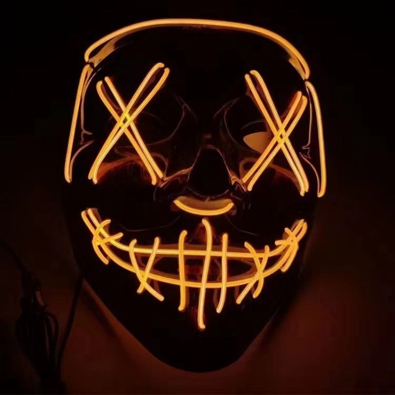Glowing Black V Mask Cool Cold Light Halloween Mask Ghost Steps Glowing Mask_voghion.com