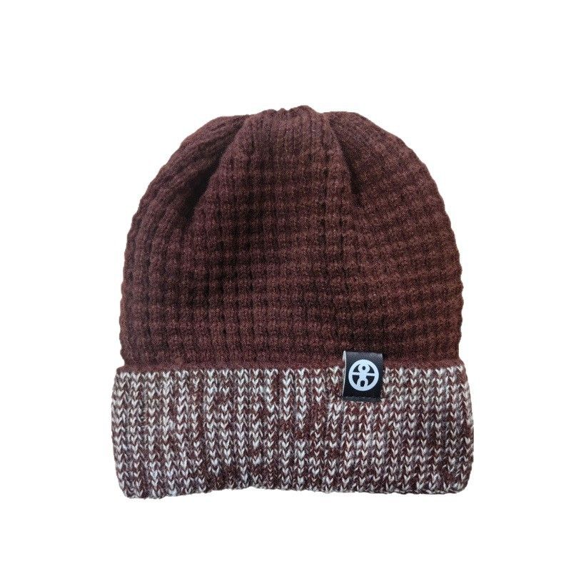 Winter Ski Unisex Knitted Outdoor Cold-Proof Color-Block Ear Protection Fleece-Lined Hat_voghion.com